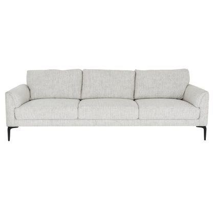 Luxury Zephra Three Seater Sofa With Footstool In White Fabric