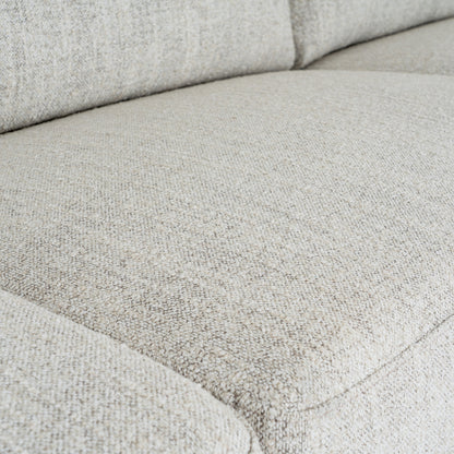 Luxury Zephra Three Seater Sofa With Footstool In White Fabric
