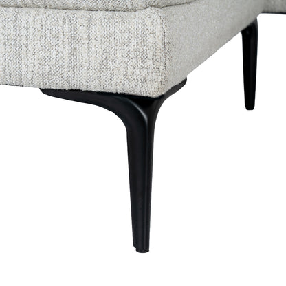 Luxury Zephra Three Seater Sofa With Footstool In White Fabric