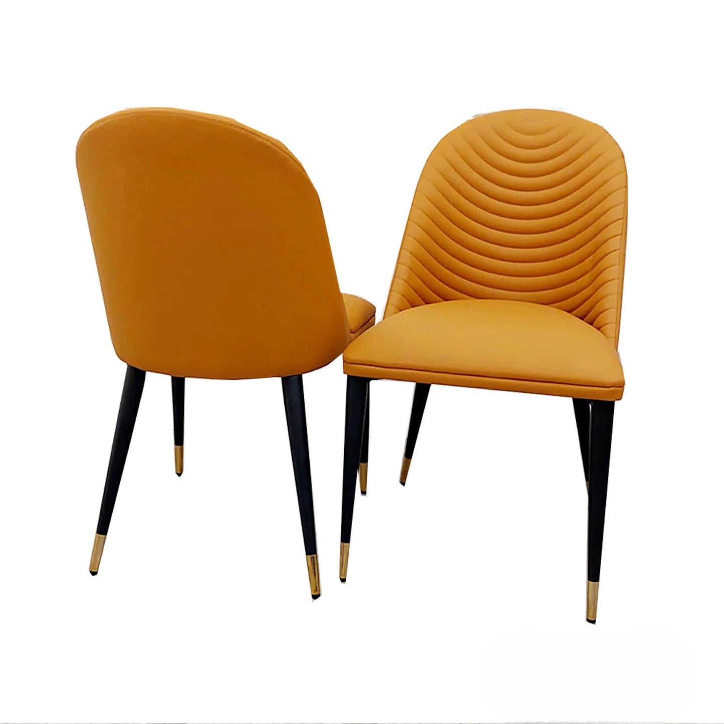 Luxury Arne Tan Leather Dining Chair With Faux Leather And Scandinavian Black Legs