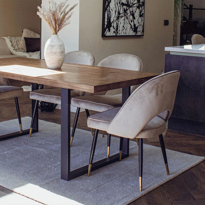 Luxury Bjorn Champagne Velvet Dining Chairs With Gold Tip Legs And Scandinavian Modern