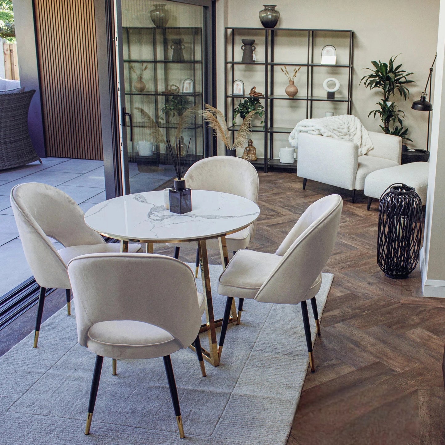 Luxury Bjorn Beige Velvet Dining Chairs With Gold Tip Legs And Scandinavian Modern