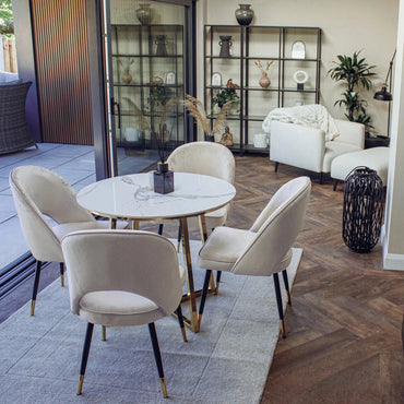 Luxury Bjorn Beige Velvet Dining Chairs With Gold Tip Legs And Scandinavian Modern