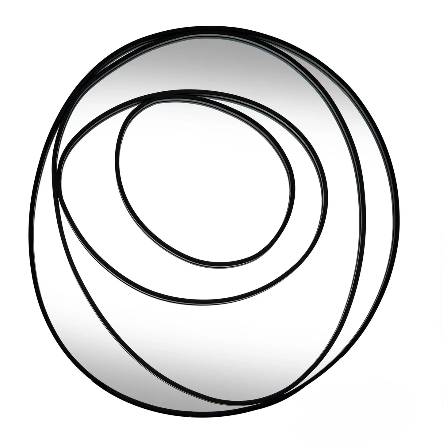 Luxury Brisa 94cm x 87cm Black Sculptural Swirl Wall Mirror
