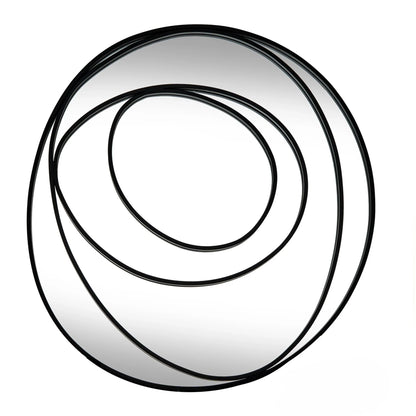 Luxury Brisa 94cm x 87cm Black Sculptural Swirl Wall Mirror