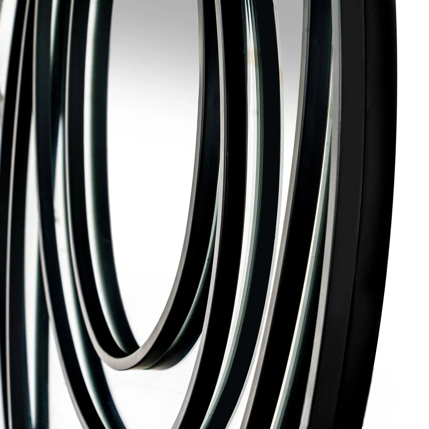 Luxury Brisa 94cm x 87cm Black Sculptural Swirl Wall Mirror