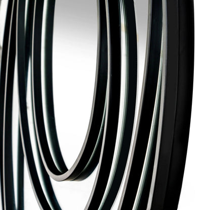 Luxury Brisa 94cm x 87cm Black Sculptural Swirl Wall Mirror