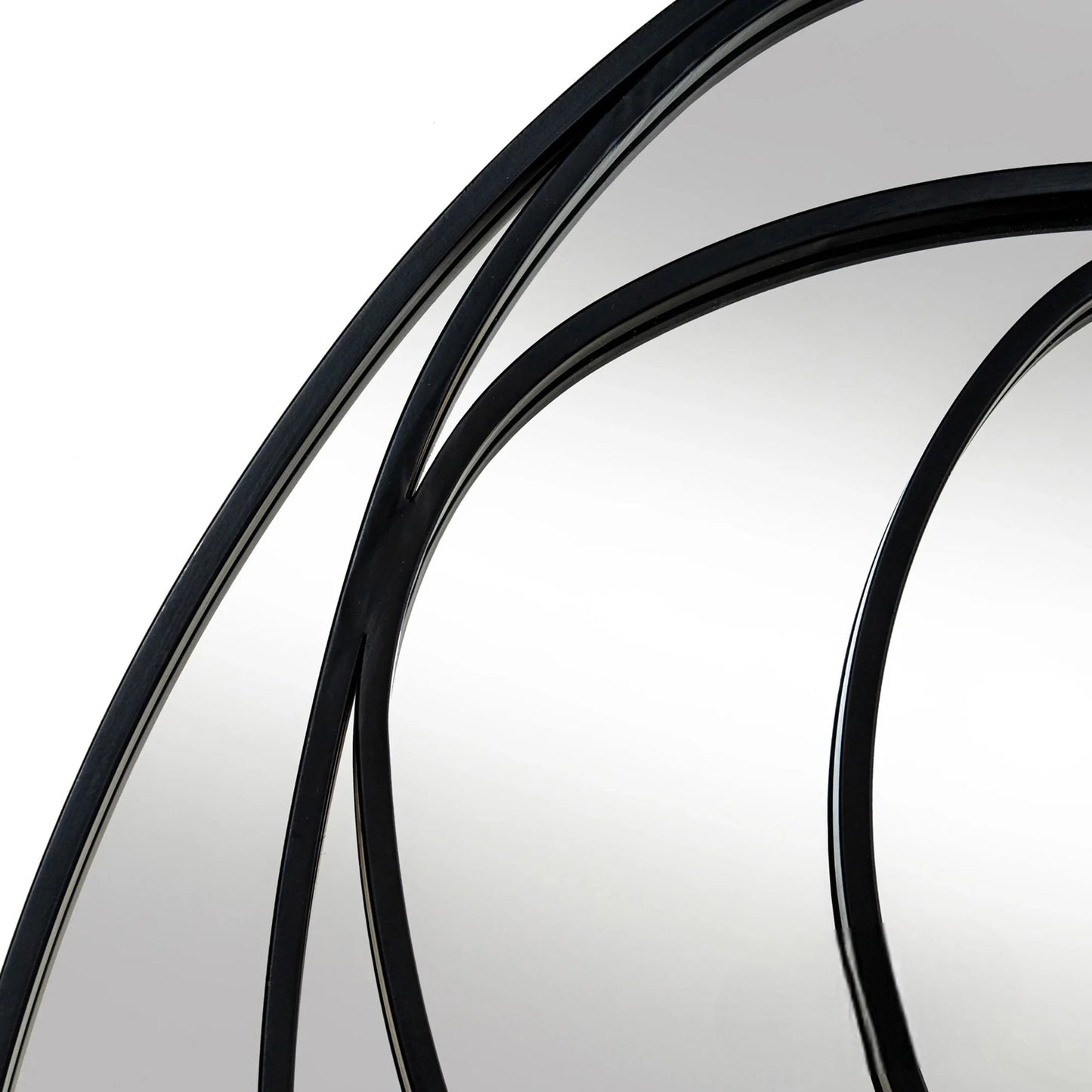 Luxury Brisa 94cm x 87cm Black Sculptural Swirl Wall Mirror