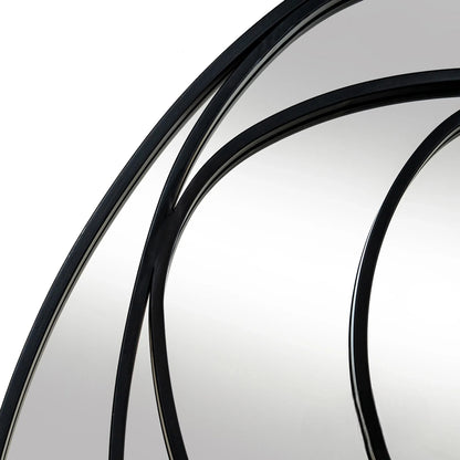 Luxury Brisa 94cm x 87cm Black Sculptural Swirl Wall Mirror