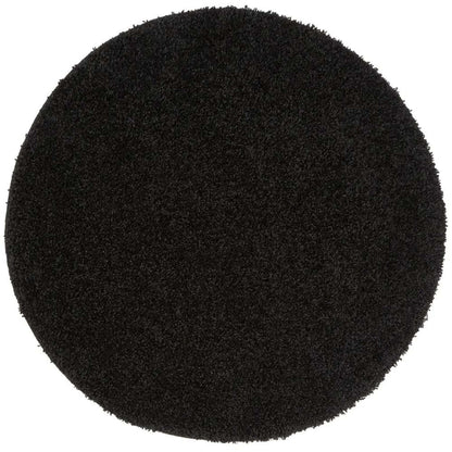 Washable Black Shaggy Rug