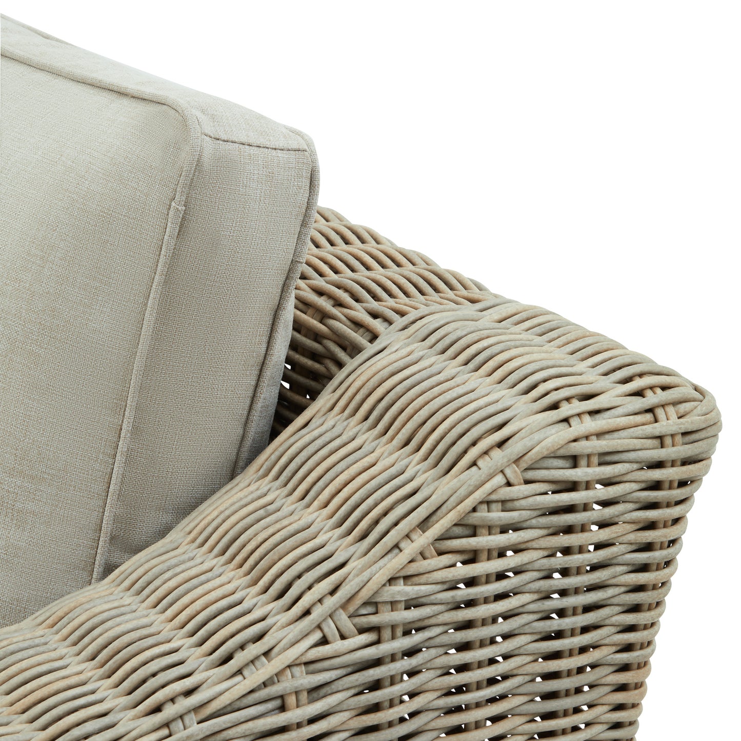 Luxury Capri Beige Metal Frame Outdoor Armchair