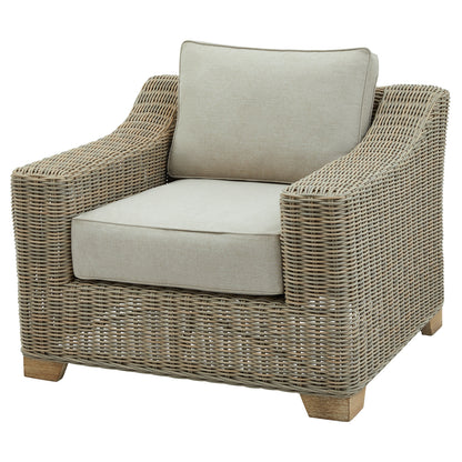 Luxury Capri Beige Metal Frame Outdoor Armchair