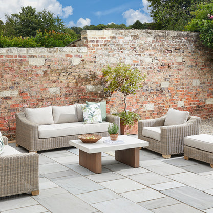 Luxury Capri Beige Metal Frame Outdoor Armchair