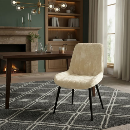 Luxury Didrik Velvet Dining Chair With Black Legs And Scandinavian Style