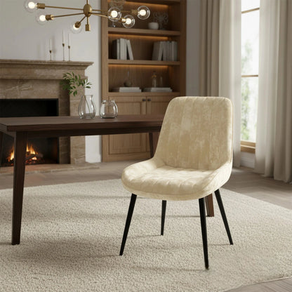 Luxury Didrik Velvet Dining Chair With Black Legs And Scandinavian Style