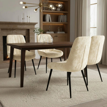 Luxury Didrik Velvet Dining Chair With Black Legs And Scandinavian Style