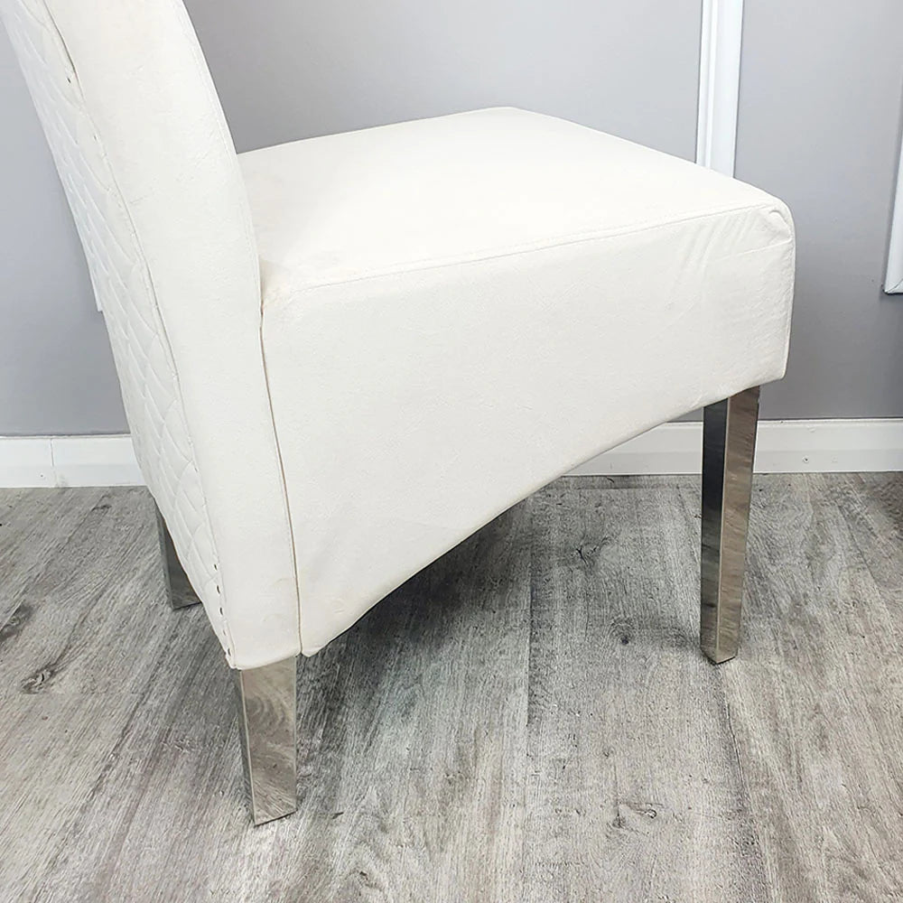 Luxury Einar Dark Grey Velvet Dining Chair With Scroll Top Quilted Back And Chrome Lion Knocker