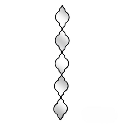 Luxury Elden 132cm Vertical Quatrefoil Slim Wall Mirror In Black