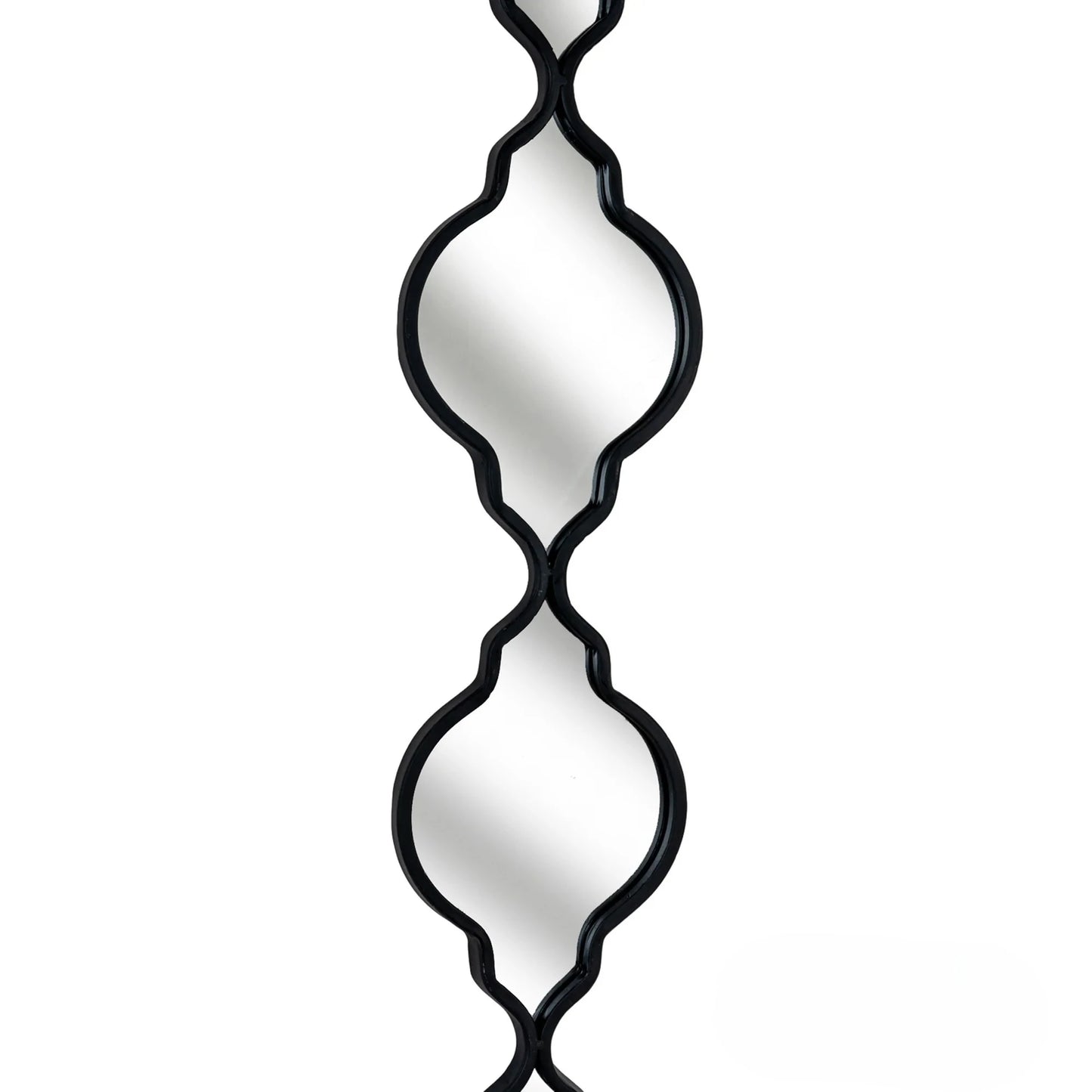 Luxury Elden 132cm Vertical Quatrefoil Slim Wall Mirror In Black