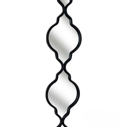 Luxury Elden 132cm Vertical Quatrefoil Slim Wall Mirror In Black