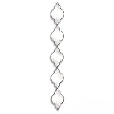 Luxury Elden 132cm Vertical Quatrefoil Slim Wall Mirror in Silver