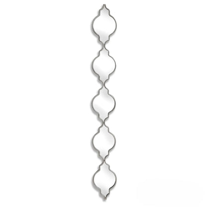 Luxury Elden 132cm Vertical Quatrefoil Slim Wall Mirror in Silver
