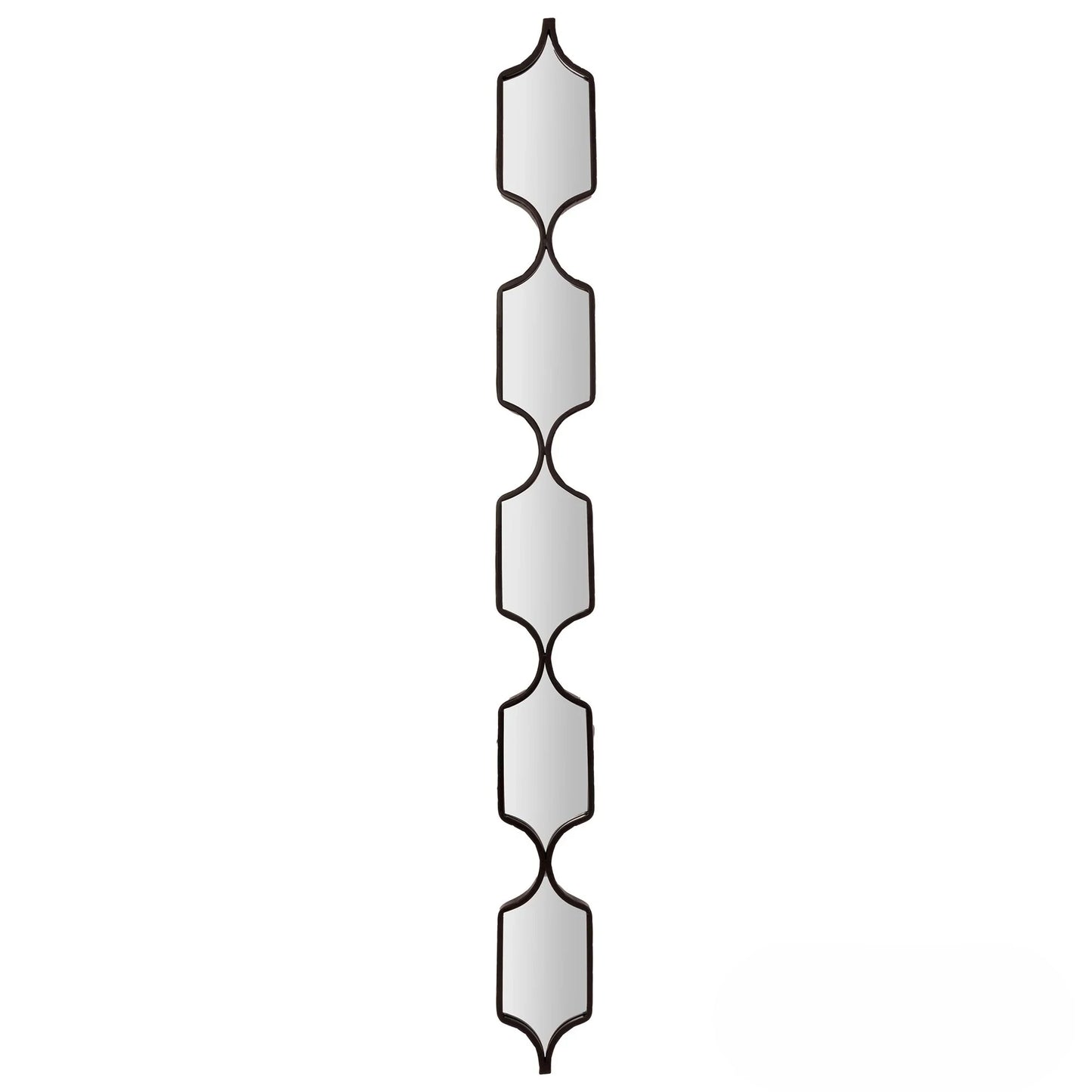 Luxury Elden 145cm Geometric Linked Slim Wall Mirror In Black