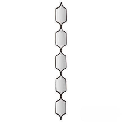 Luxury Elden 145cm Geometric Linked Slim Wall Mirror In Black