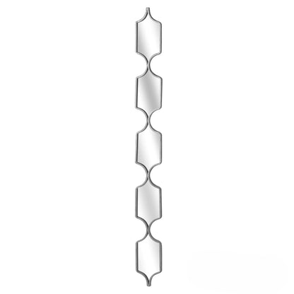 Luxury Elden 145cm Geometric Linked Slim Wall Mirror In Silver