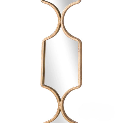 Luxury Elden 145cm Geometric Linked Slim Wall Mirror in Gold