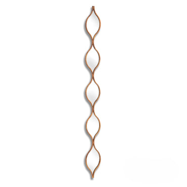 Luxury Elden 146cm Sculptural Wavy Slim Wall Mirror In Aged Gold