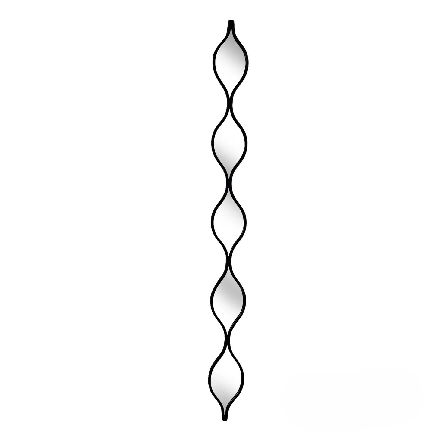 Luxury Elden 146cm Sculptural Wavy Slim Wall Mirror In Black