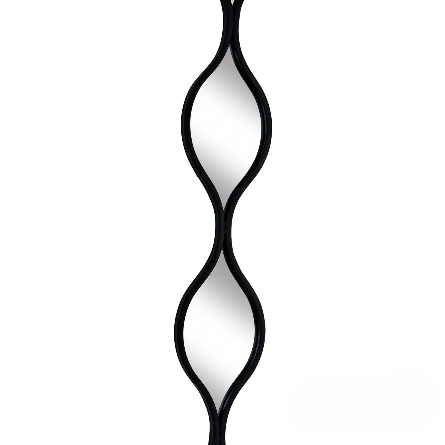 Luxury Elden 146cm Sculptural Wavy Slim Wall Mirror In Black