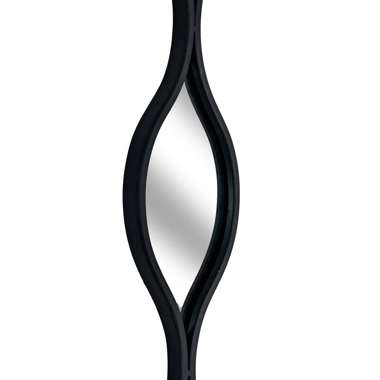 Luxury Elden 146cm Sculptural Wavy Slim Wall Mirror In Black