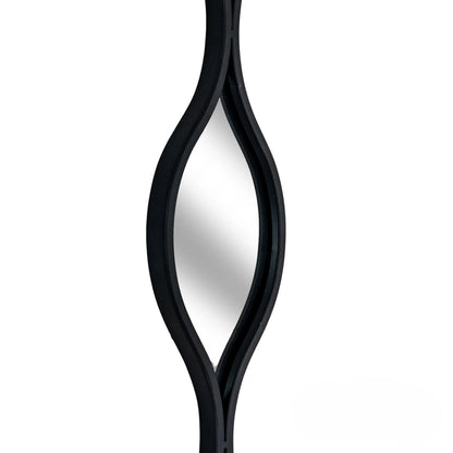 Luxury Elden 146cm Sculptural Wavy Slim Wall Mirror In Black