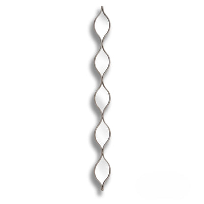 Luxury Elden 146cm Sculptural Wavy Slim Silver Wall Mirror