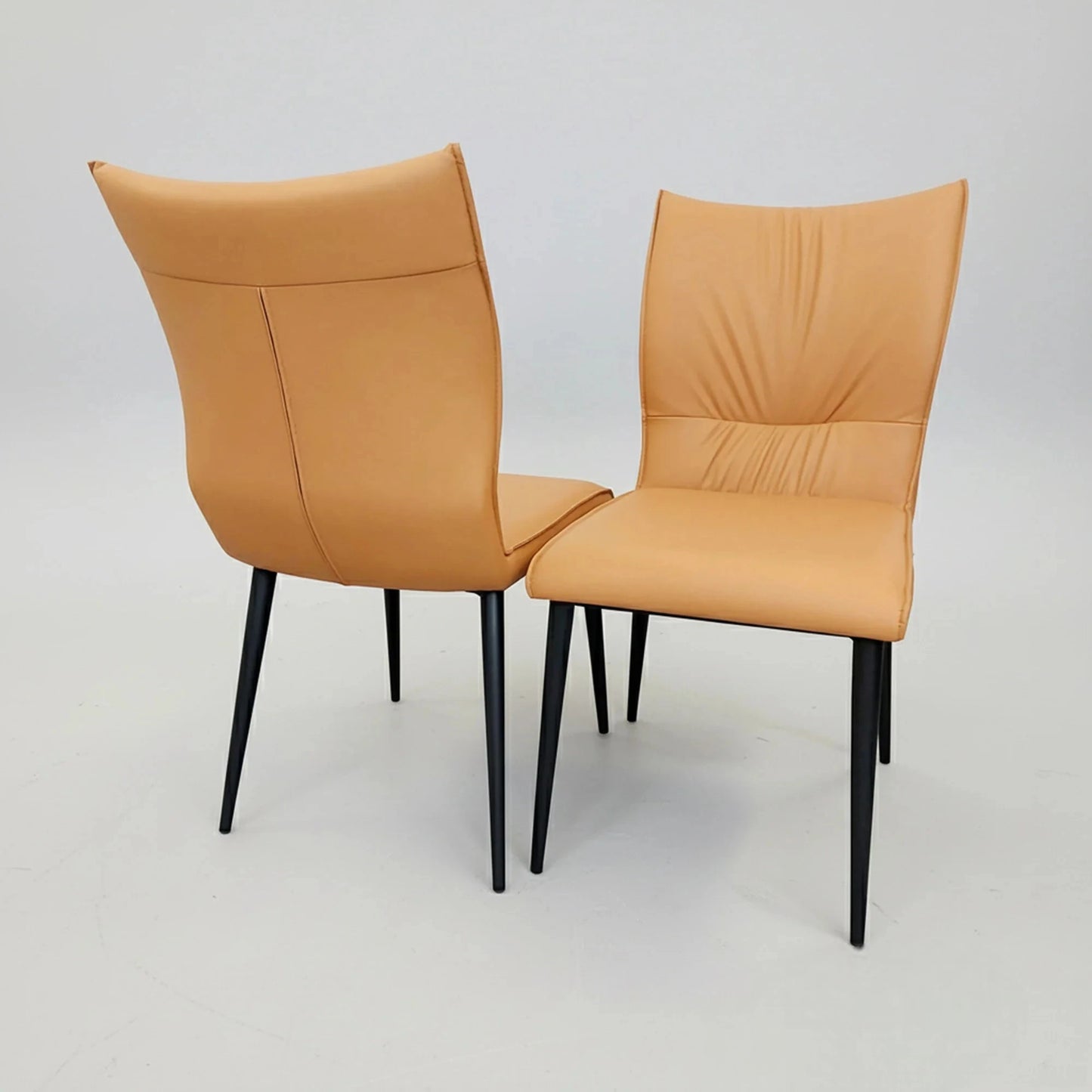 Luxury Folke Leather Dining Chair With Faux Leather And Scandinavian Legs