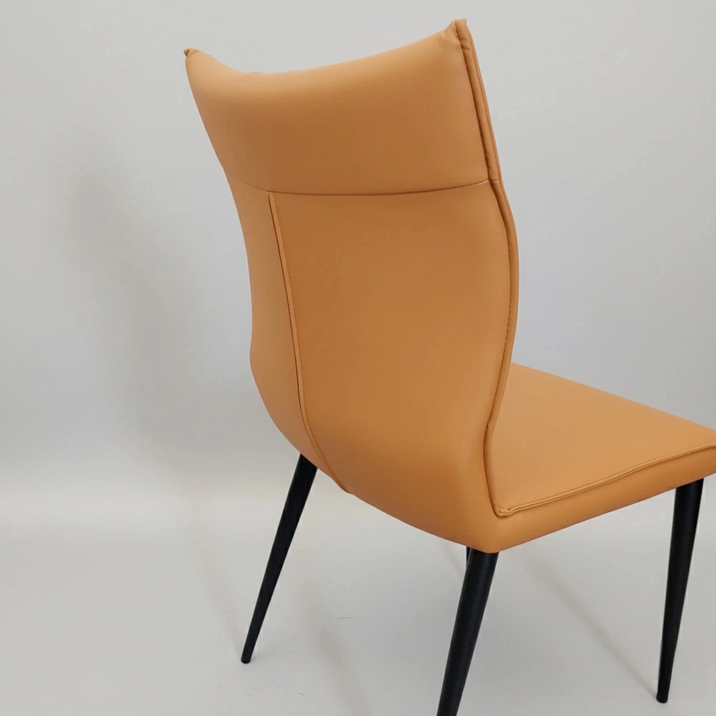 Luxury Folke Leather Dining Chair With Faux Leather And Scandinavian Legs