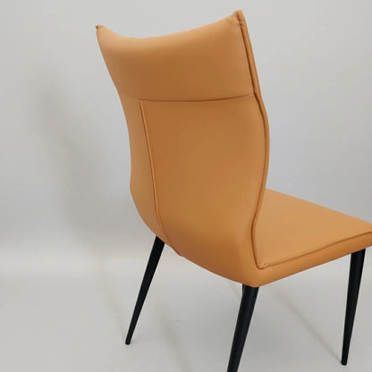 Luxury Folke Leather Dining Chair With Faux Leather And Scandinavian Legs
