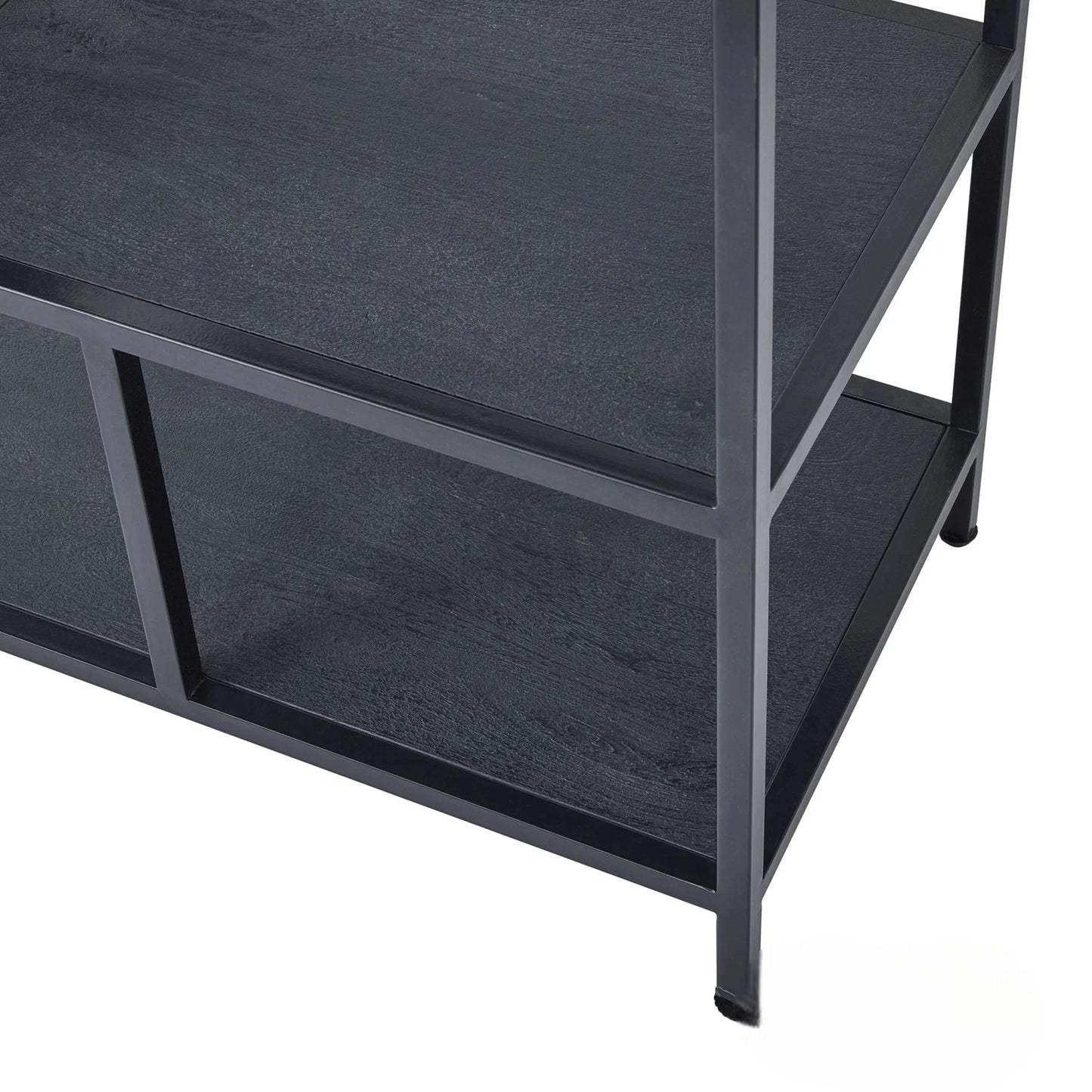 Luxury Large 200cm Architectural Style Black Industrial Shelf Unit With 7-Tier Asymmetric Metal Display