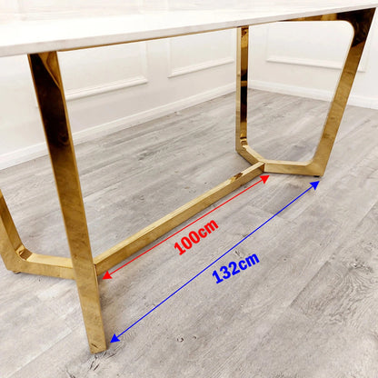 Luxury  Loki 1.8m Gold Dining Set Cream Sintered Stone Table With Bjorn Black Velvet Chairs