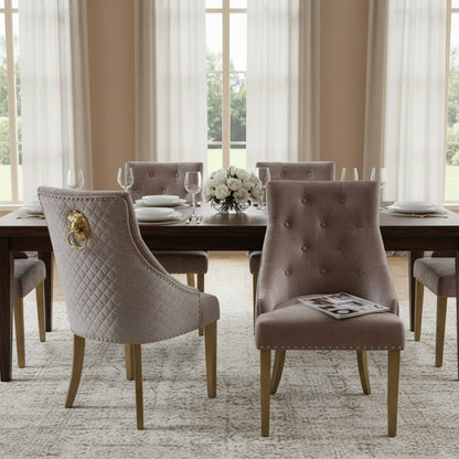 Luxury Loki 1.8m Gold Dining Set Cream Sintered Stone Table With Henrik Beige Velvet Chairs