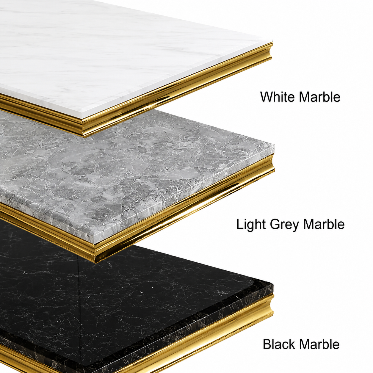 Luxury Lorens Gold Lamp Table With 60x60cm White Sintered Stone Top