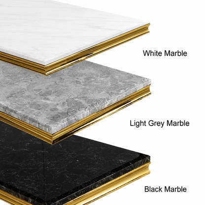 Luxury Lorens Gold Lamp Table With 60x60cm White Sintered Stone Top