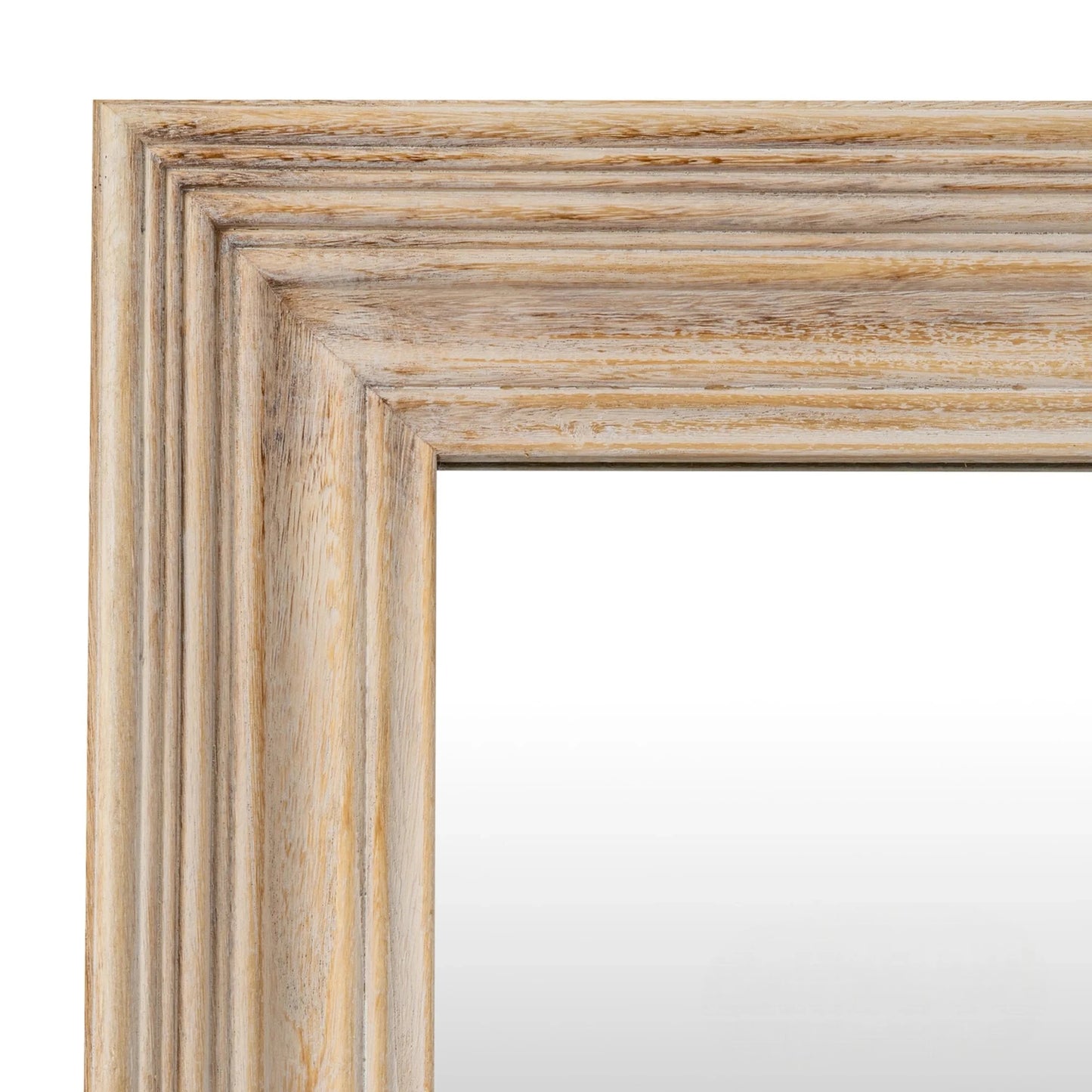 Luxury Lumi 120cm x 76cm Small Washed Wood Stepped Frame Wall Mirror