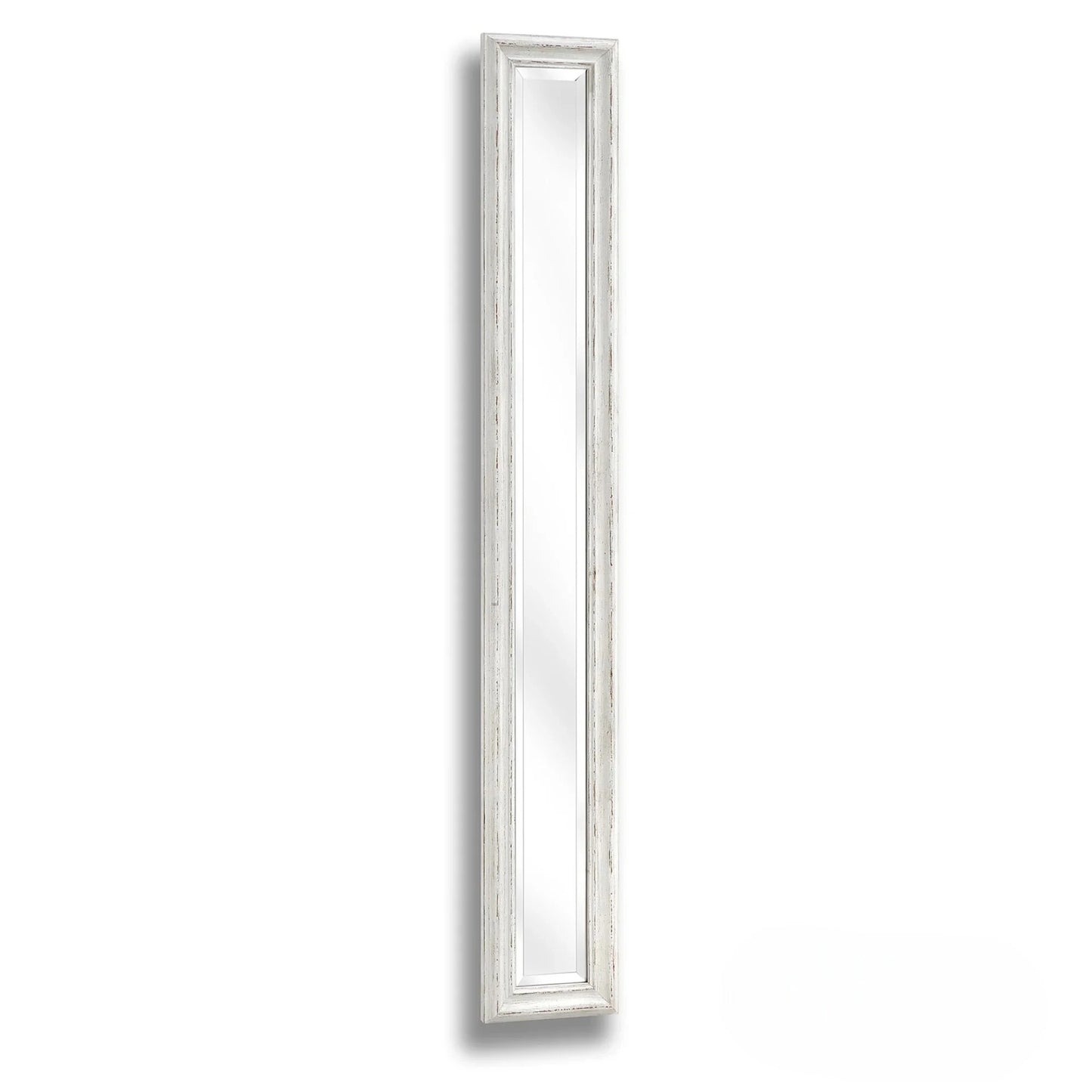 Luxury Lumi 135cm x 19cm Antique White Narrow Slim Wall Mirror