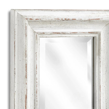 Luxury Lumi 135cm x 19cm Antique White Narrow Slim Wall Mirror