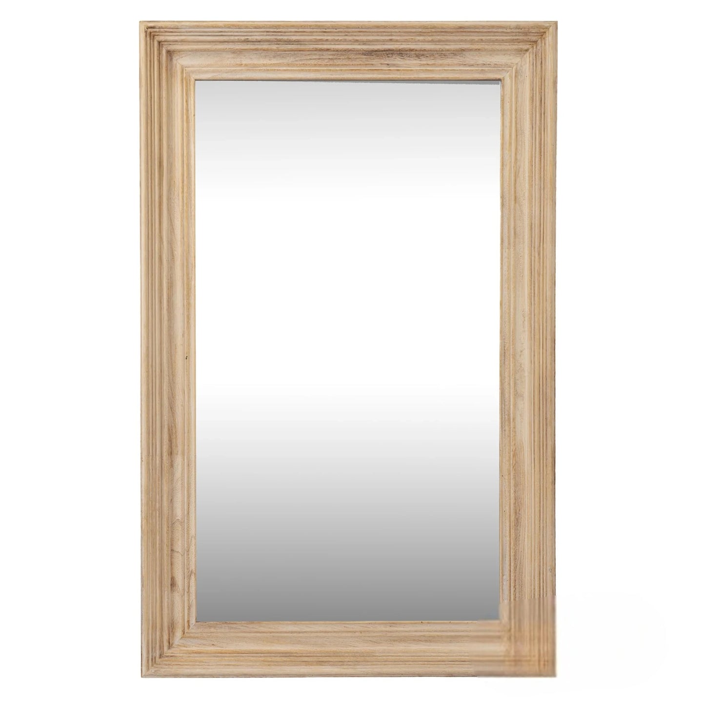 Luxury Lumi 150cm x 80cm Medium Washed Wood Stepped Frame Wall Mirror