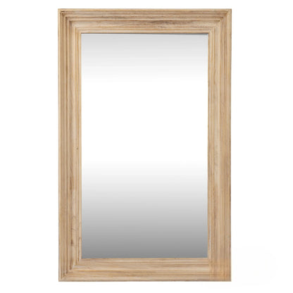 Luxury Lumi 150cm x 80cm Medium Washed Wood Stepped Frame Wall Mirror
