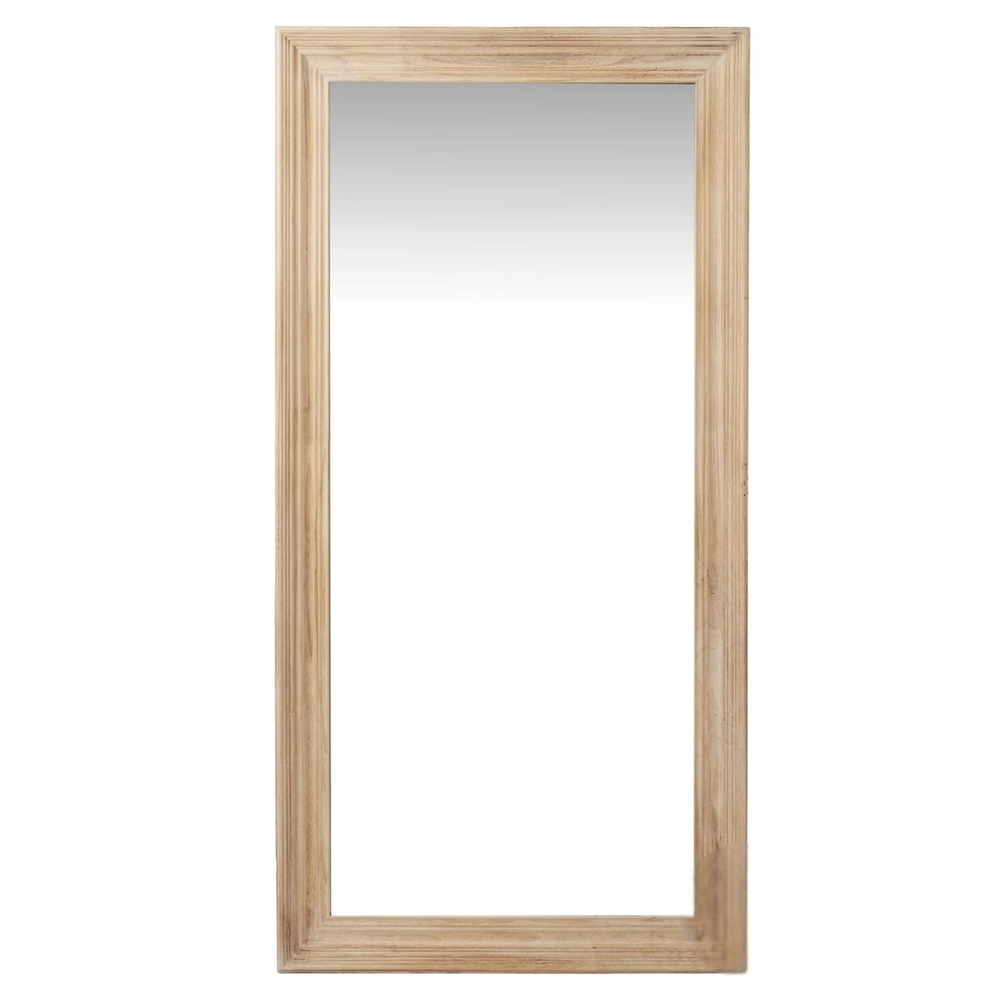 Luxury Lumi 180cm x 90cm Large Washed Wood Stepped Frame Wall Mirror